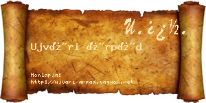 Ujvári Árpád névjegykártya